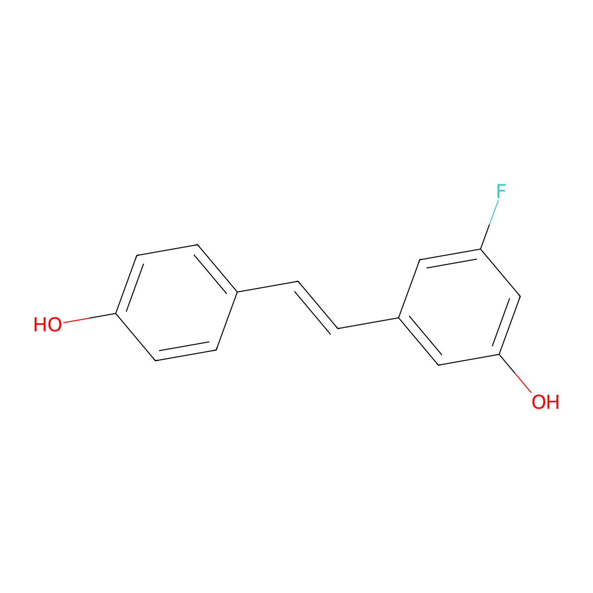 3-fluoro-5-[(E)-2-(4-hydroxyphenyl)ethenyl]phenol molecular structure, CAS 861446-16-4