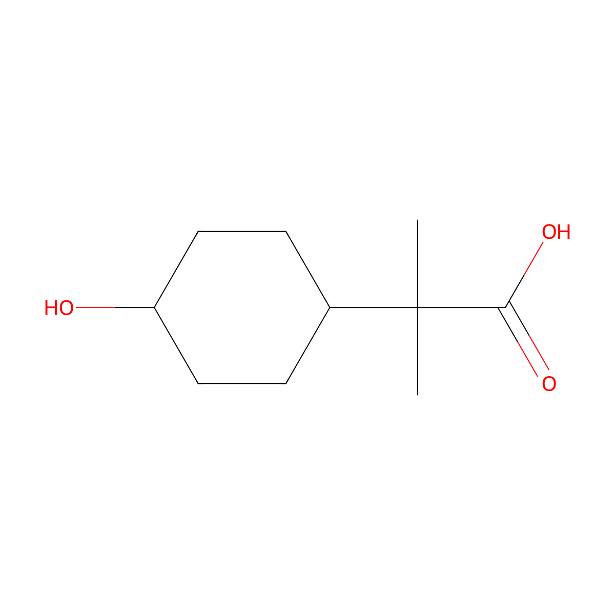 2-(4-Hydroxycyclohexyl)-2-methylpropanoic acid molecular structure, CAS 861451-23-2