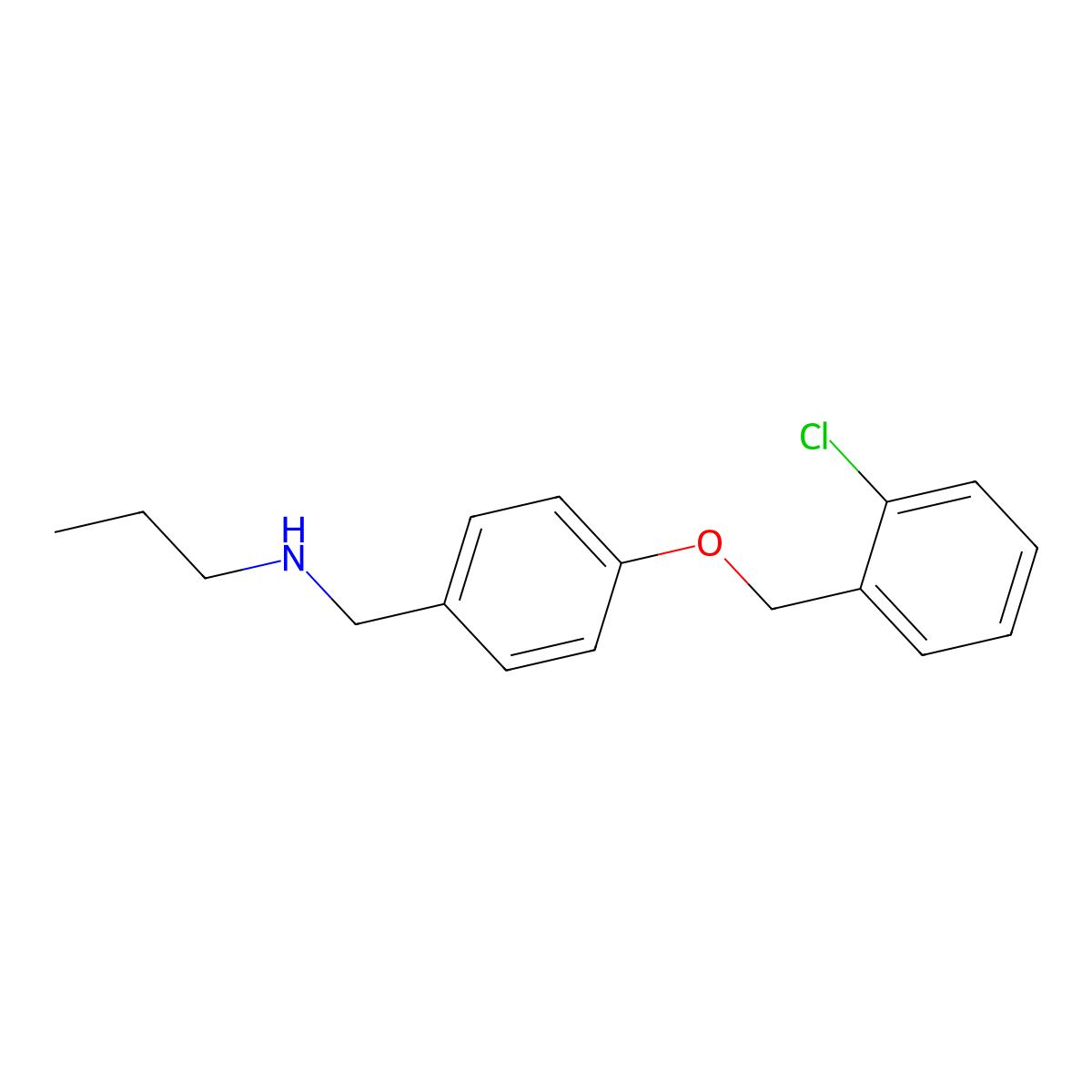 N-{4-[(2-chlorobenzyl)oxy]benzyl}-N-propylamine molecular structure, CAS 861452-70-2