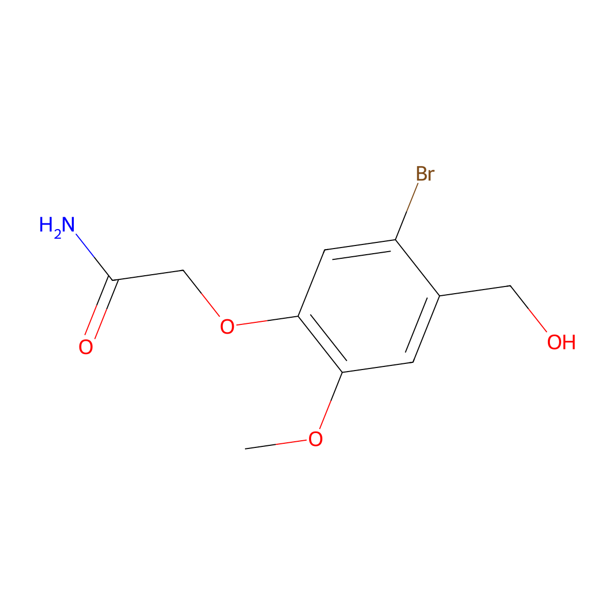2-[5-Bromo-4-(hydroxymethyl)-2-methoxyphenoxy]acetamide molecular structure, CAS 861452-71-3