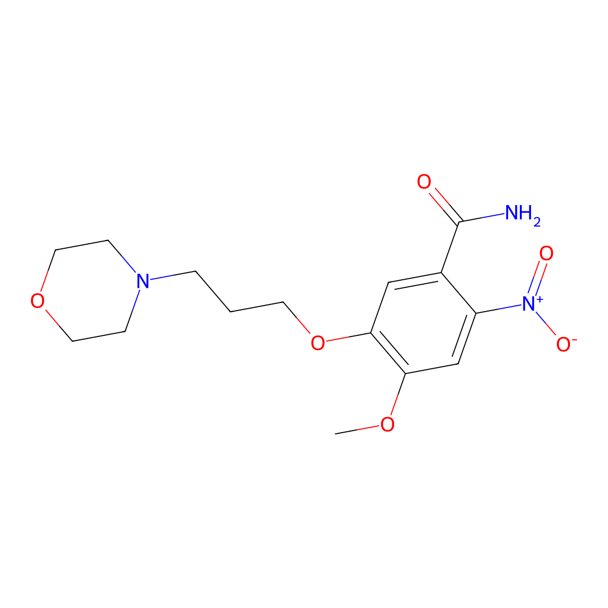 4-Methoxy-5-(3-Morpholinopropoxy)-2-nitrobenzaMide molecular structure, CAS 861453-16-9