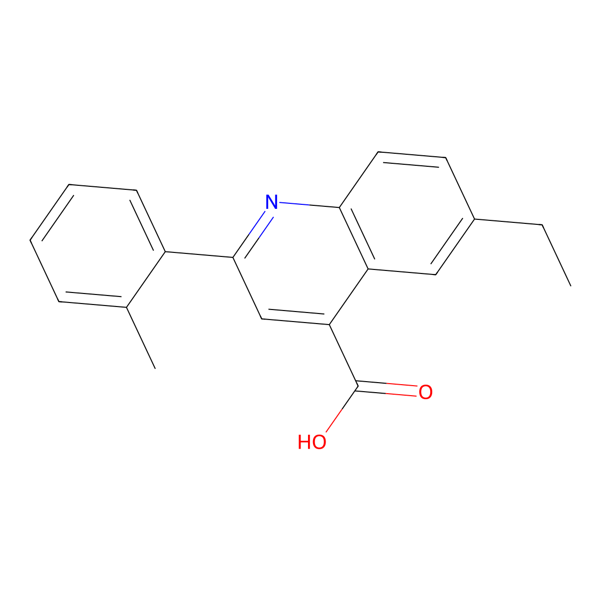 6-Ethyl-2-(2-methylphenyl)quinoline-4-carboxylic acid molecular structure, CAS 861453-63-6