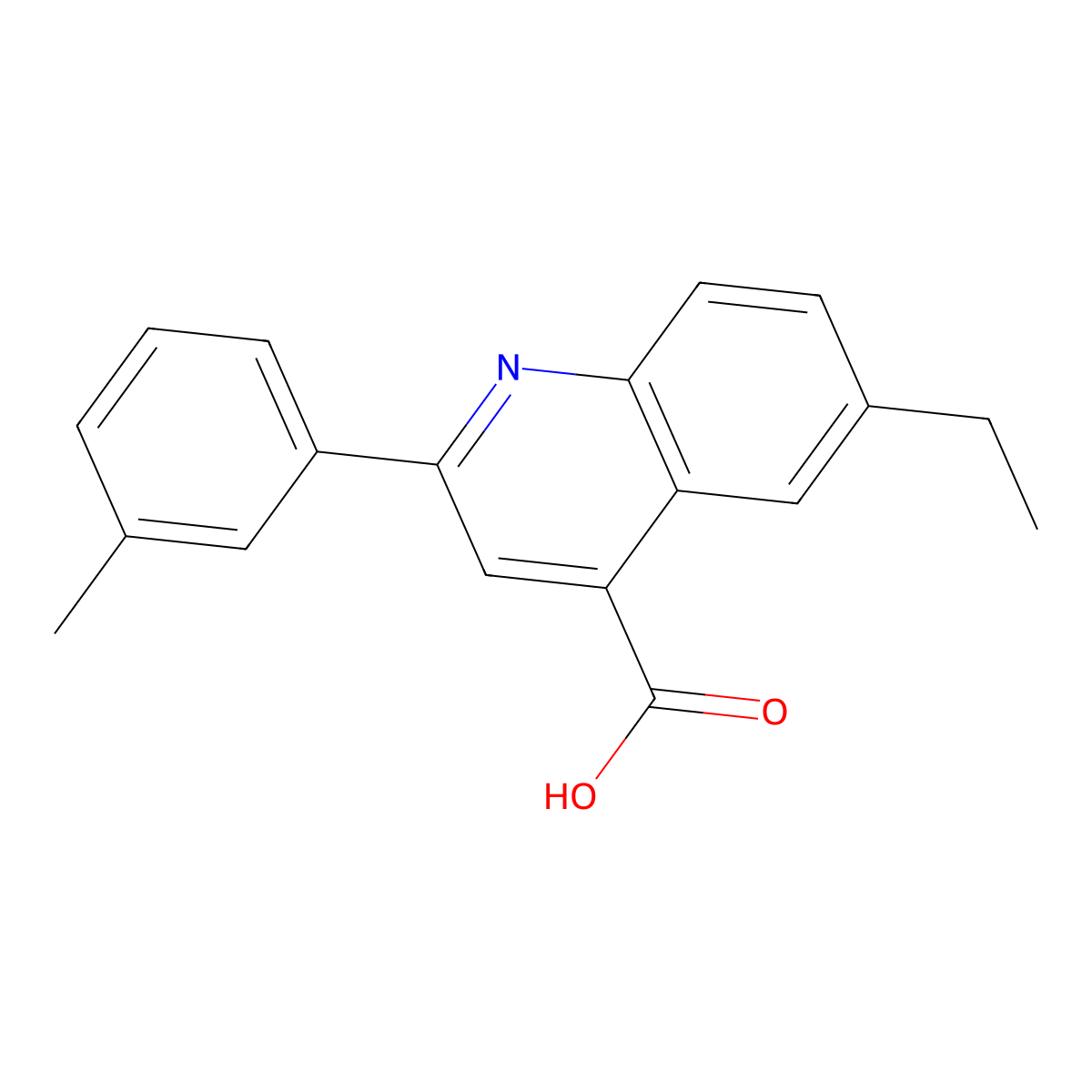 6-Ethyl-2-(3-methylphenyl)quinoline-4-carboxylic acid molecular structure, CAS 861453-64-7