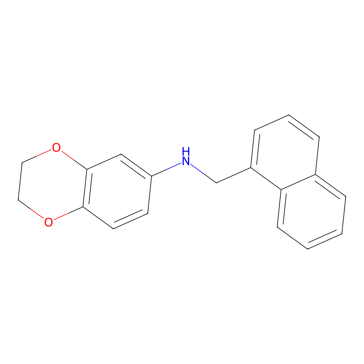 2,3-Dihydro-N-(1-naphthalenylmethyl)-1,4-benzodioxin-6-amine molecular structure, CAS 861453-65-8