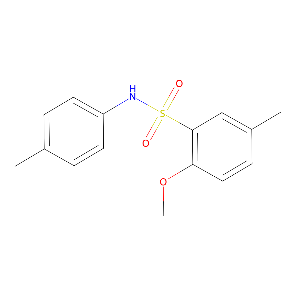 2-methoxy-5-methyl-N-(4-methylphenyl)benzenesulfonamide molecular structure, CAS 861453-87-4