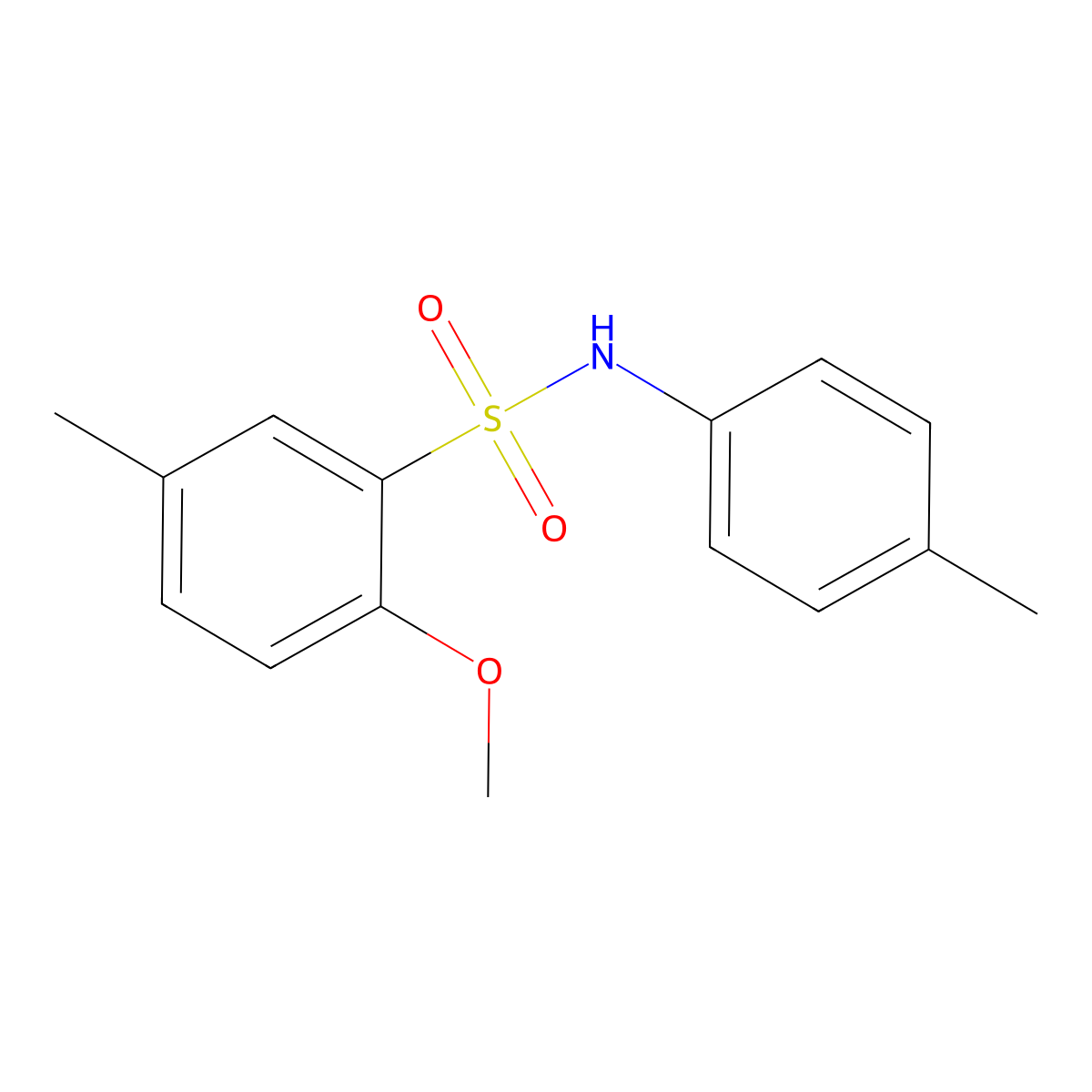 2-methoxy-5-methyl-N-(4-methylphenyl)benzenesulfonamide molecular structure, CAS 861453-87-4