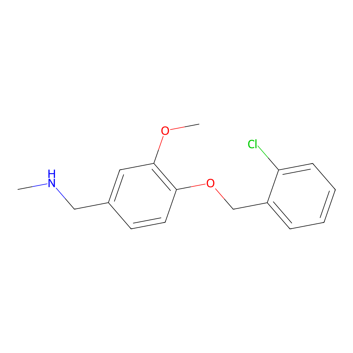 N-{4-[(2-chlorobenzyl)oxy]-3-methoxybenzyl}-N-methylamine molecular structure, CAS 861454-23-1