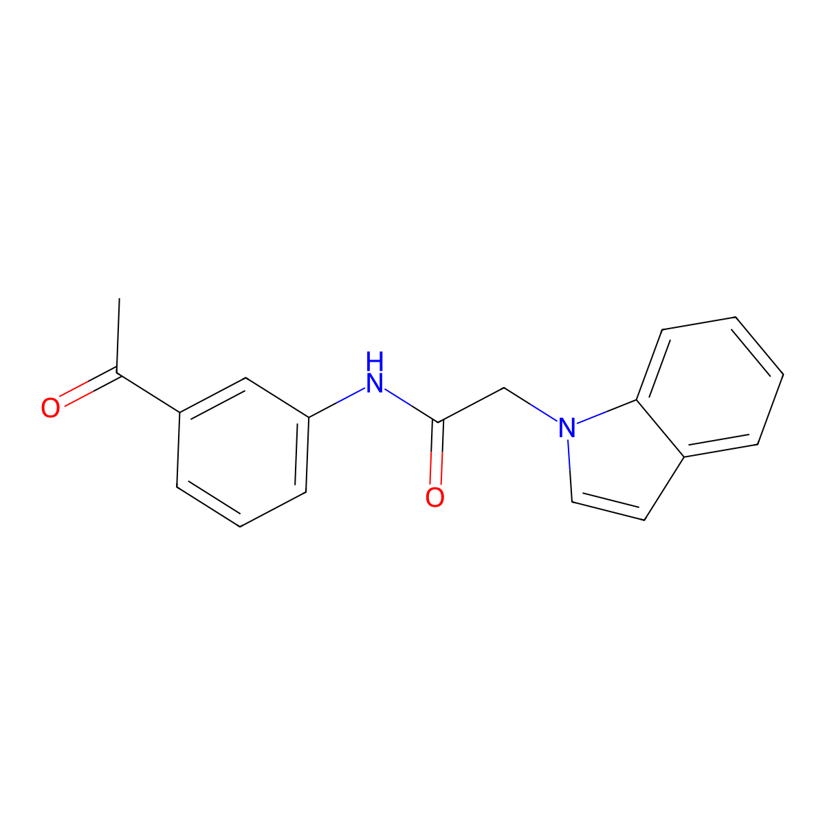 N-(3-acetylphenyl)-2-(1H-indol-1-yl)acetamide molecular structure, CAS 861454-39-9