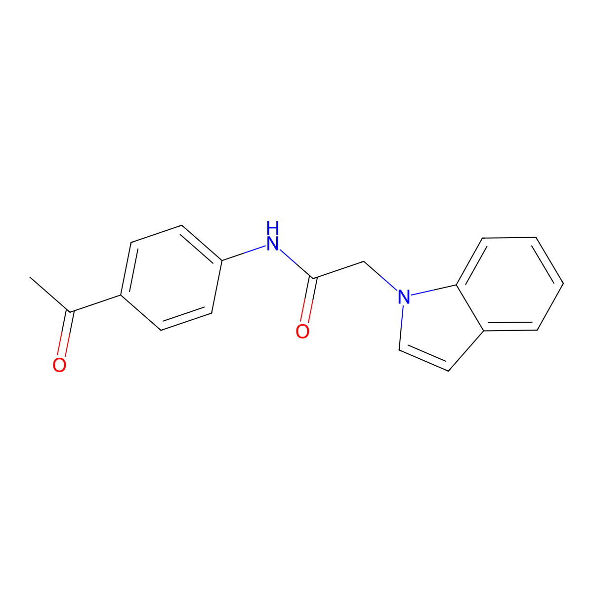 N-(4-acetylphenyl)-2-(1H-indol-1-yl)acetamide molecular structure, CAS 861454-42-4