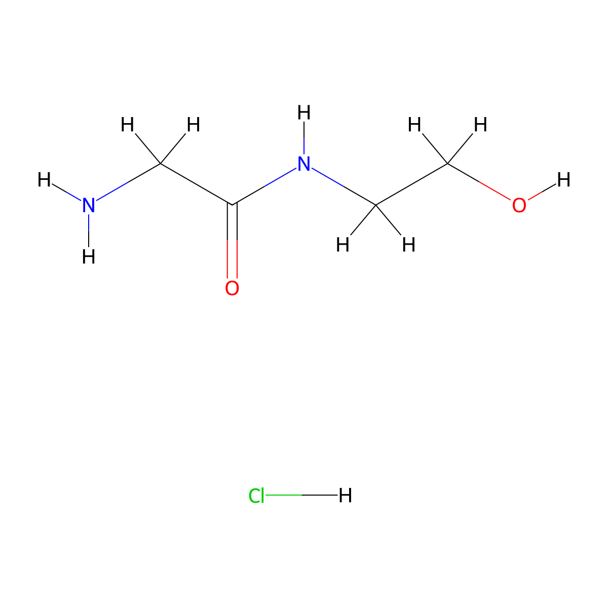 2-Amino-N-(2-hydroxyethyl)acetamide hydrochloride molecular structure, CAS 86150-08-5