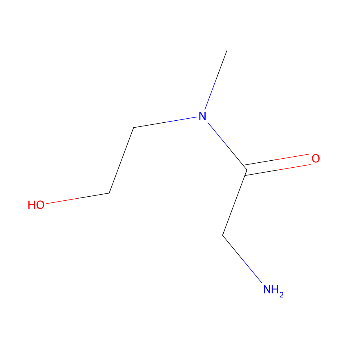 N-(2-Hydroxyethyl)-N-methylglycinamide molecular structure, CAS 86150-30-3