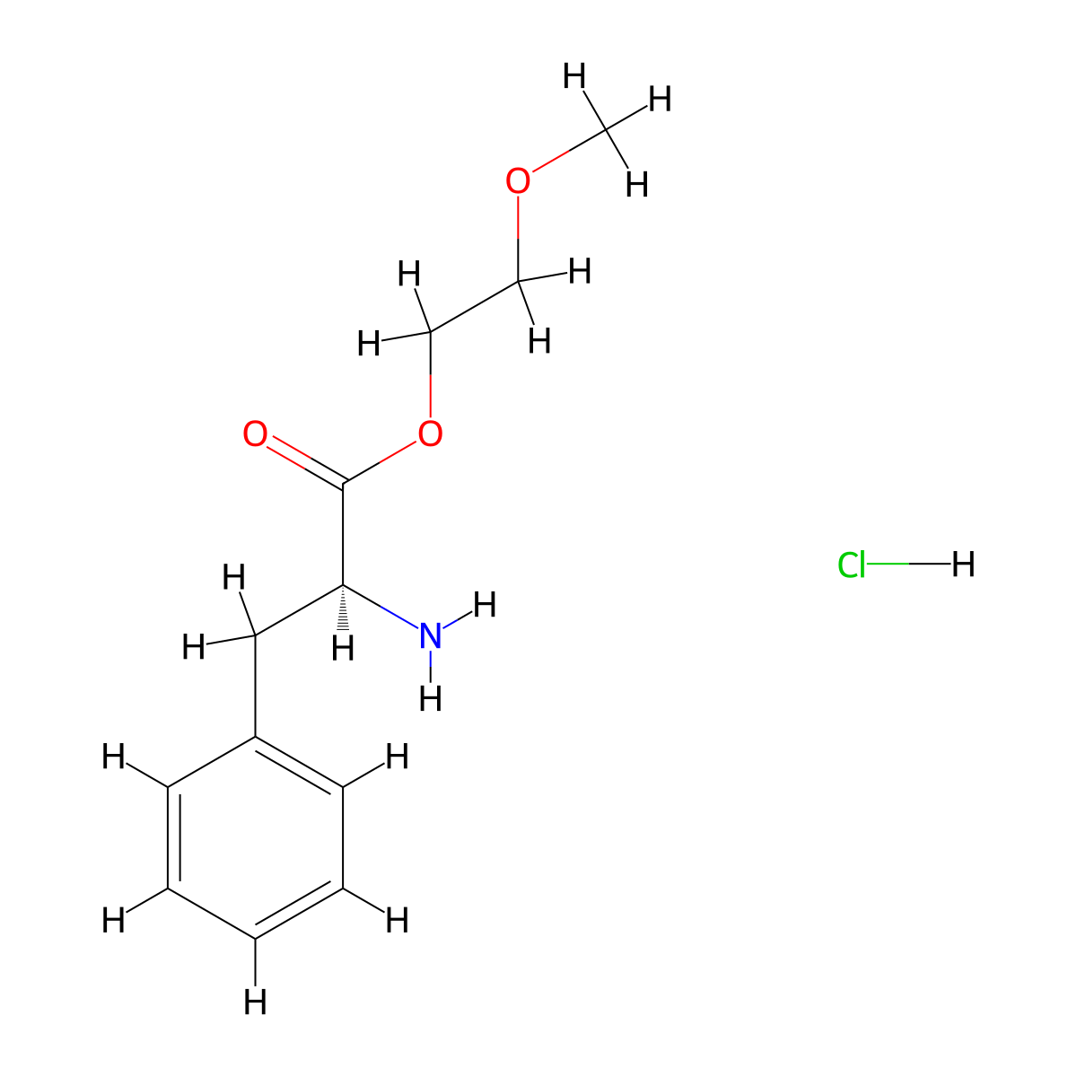(S)-2-Amino-3-phenyl-propionic acid 2-methoxy-ethyl ester hydrochloride molecular structure, CAS 86150-37-0