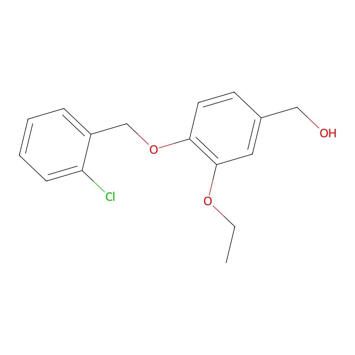 4-[(2-Chlorophenyl)methoxy]-3-ethoxybenzenemethanol molecular structure, CAS 861506-86-7