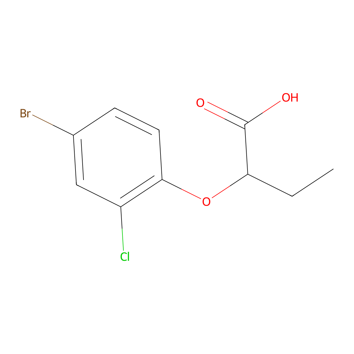 2-(4-Bromo-2-chlorophenoxy)butanoic acid molecular structure, CAS 861507-54-2