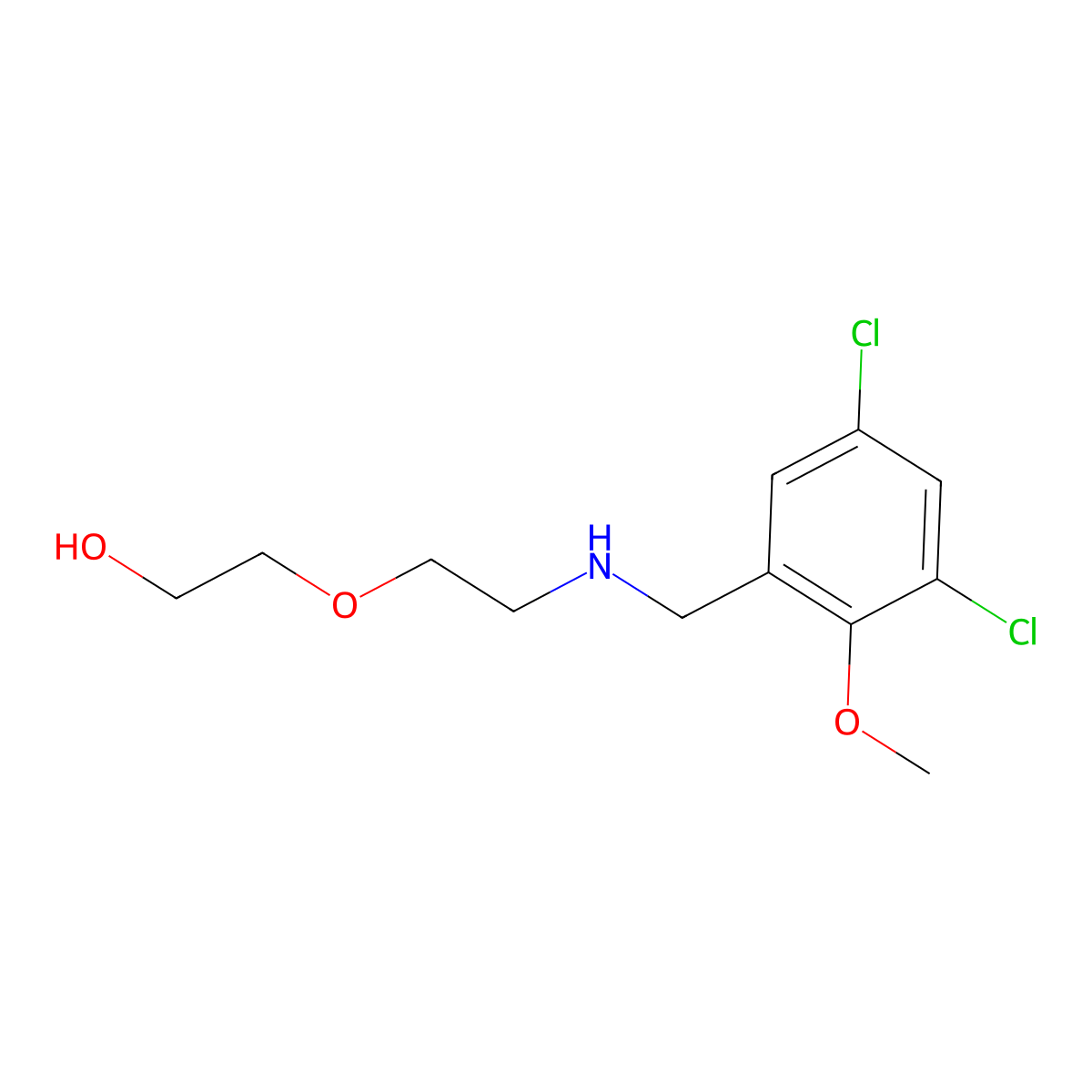 2-{2-[(3,5-Dichloro-2-methoxybenzyl)amino]ethoxy}ethanol molecular structure, CAS 861507-68-8