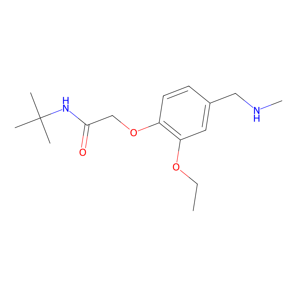 N-tert-butyl-2-[2-ethoxy-4-(methylaminomethyl)phenoxy]acetamide molecular structure, CAS 861508-16-9