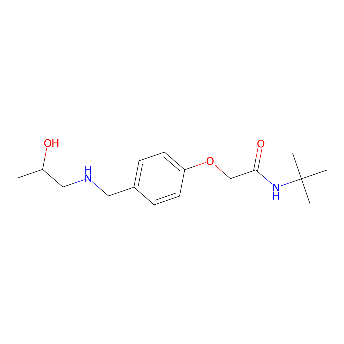N-tert-butyl-2-[4-[(2-hydroxypropylamino)methyl]phenoxy]acetamide molecular structure, CAS 861508-19-2