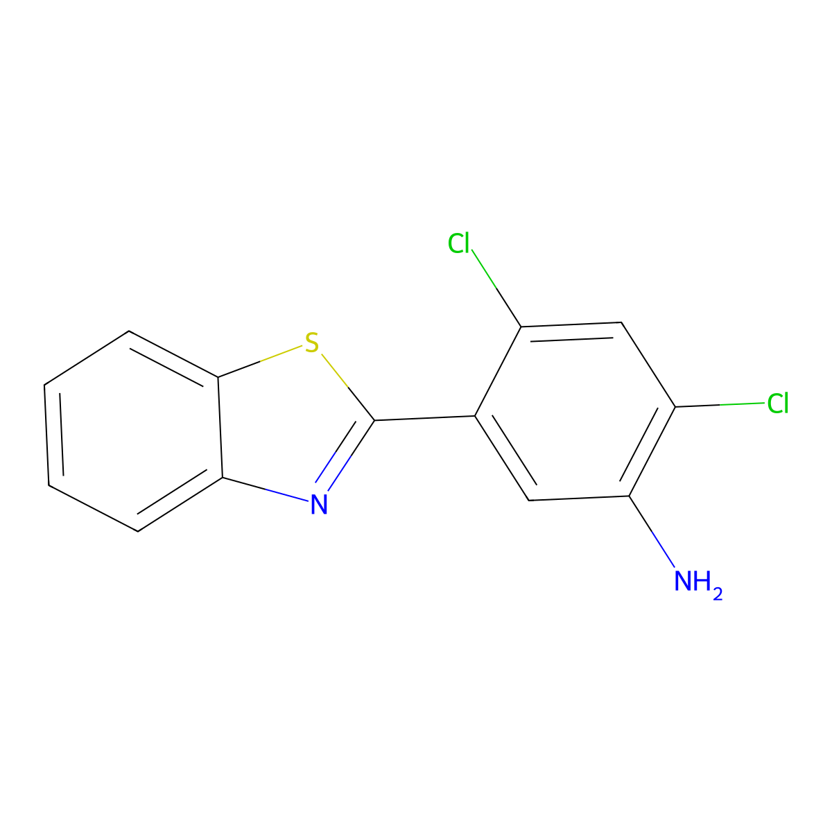 5-(Benzo[d]thiazol-2-yl)-2,4-dichloroaniline molecular structure, CAS 861508-62-5