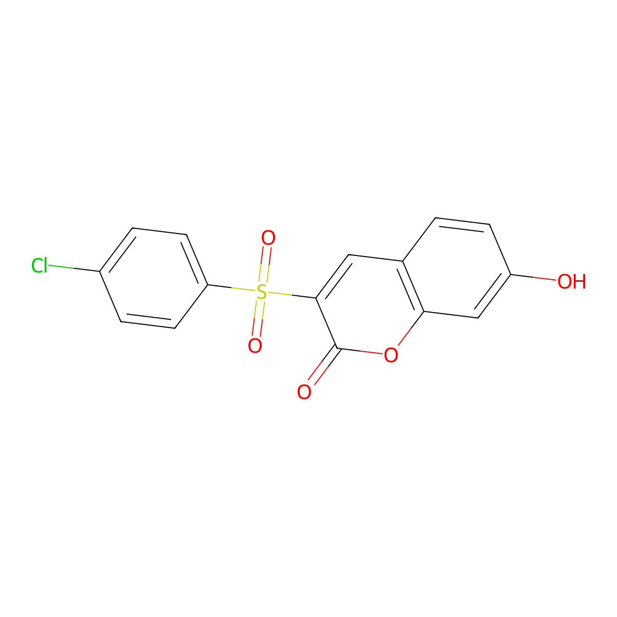 3-[(4-chlorophenyl)sulfonyl]-7-hydroxy-2H-chromen-2-one molecular structure, CAS 861520-20-9