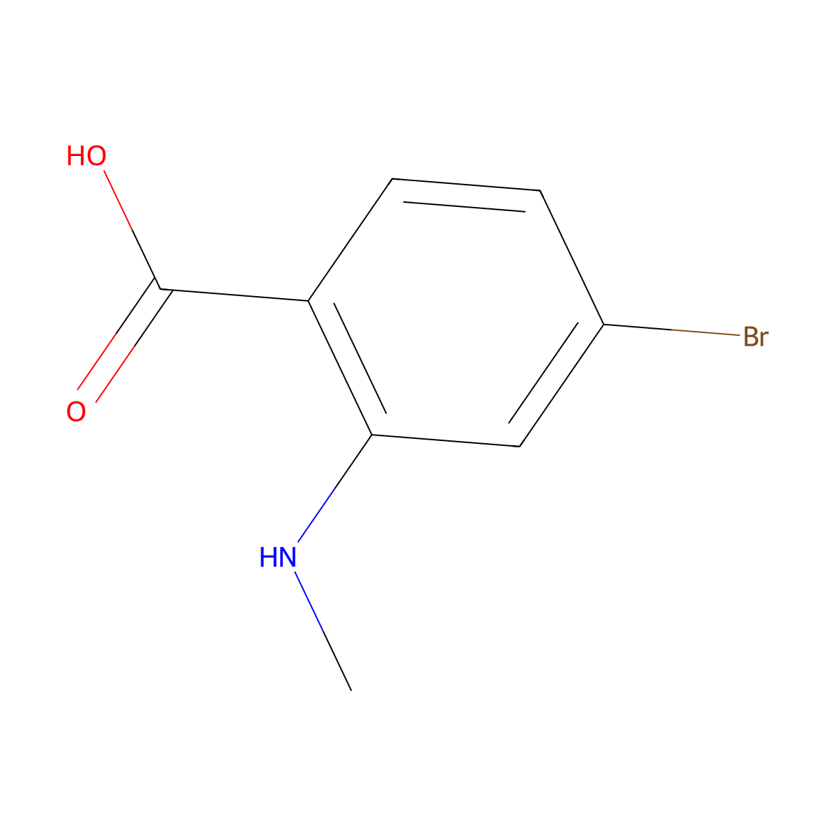 4-Bromo-2-(methylamino)benzoic acid molecular structure, CAS 861526-61-6