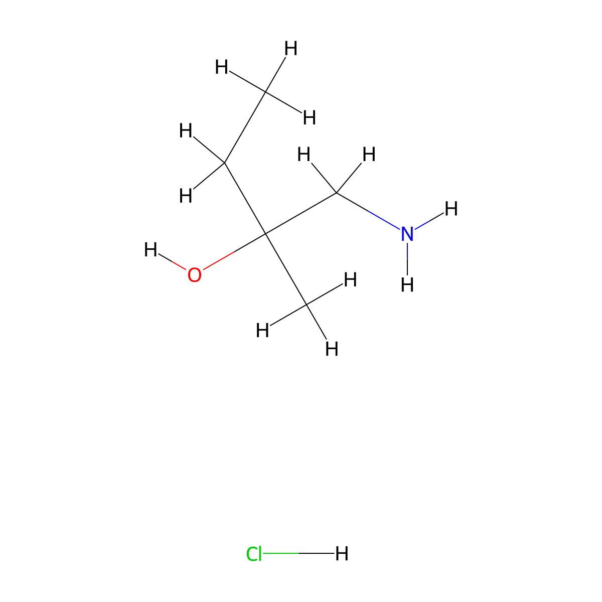 1-Amino-2-methylbutan-2-ol hydrochloride molecular structure, CAS 861534-06-7
