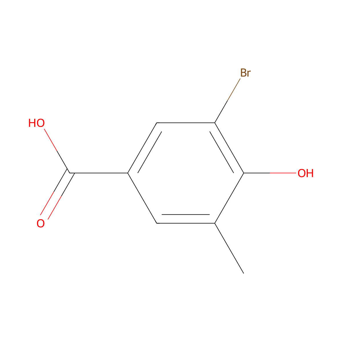 3-Bromo-4-hydroxy-5-methylbenzoic acid molecular structure, CAS 861537-87-3