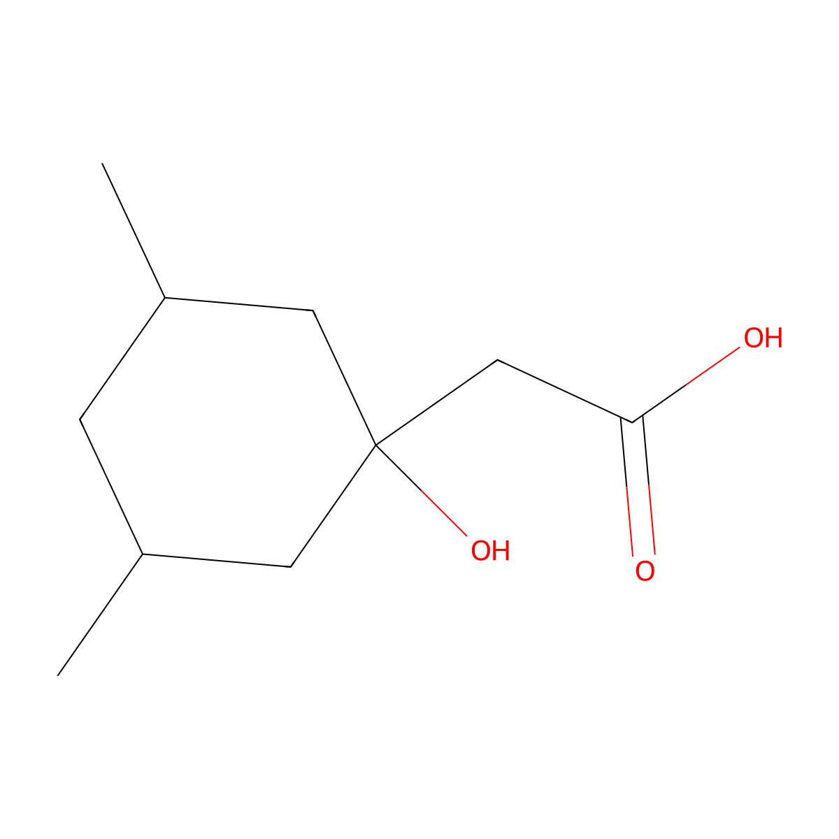 2-(1-Hydroxy-3,5-dimethylcyclohexyl)acetic acid molecular structure, CAS 861538-18-3
