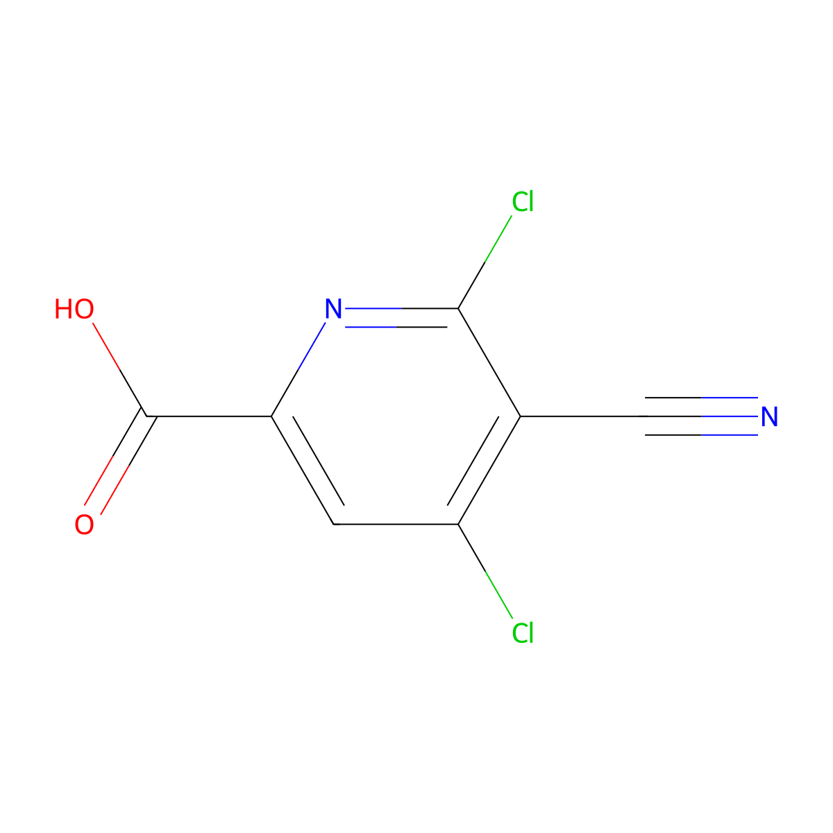 4,6-Dichloro-5-cyanopyridine-2-carboxylic acid molecular structure, CAS 861545-83-7