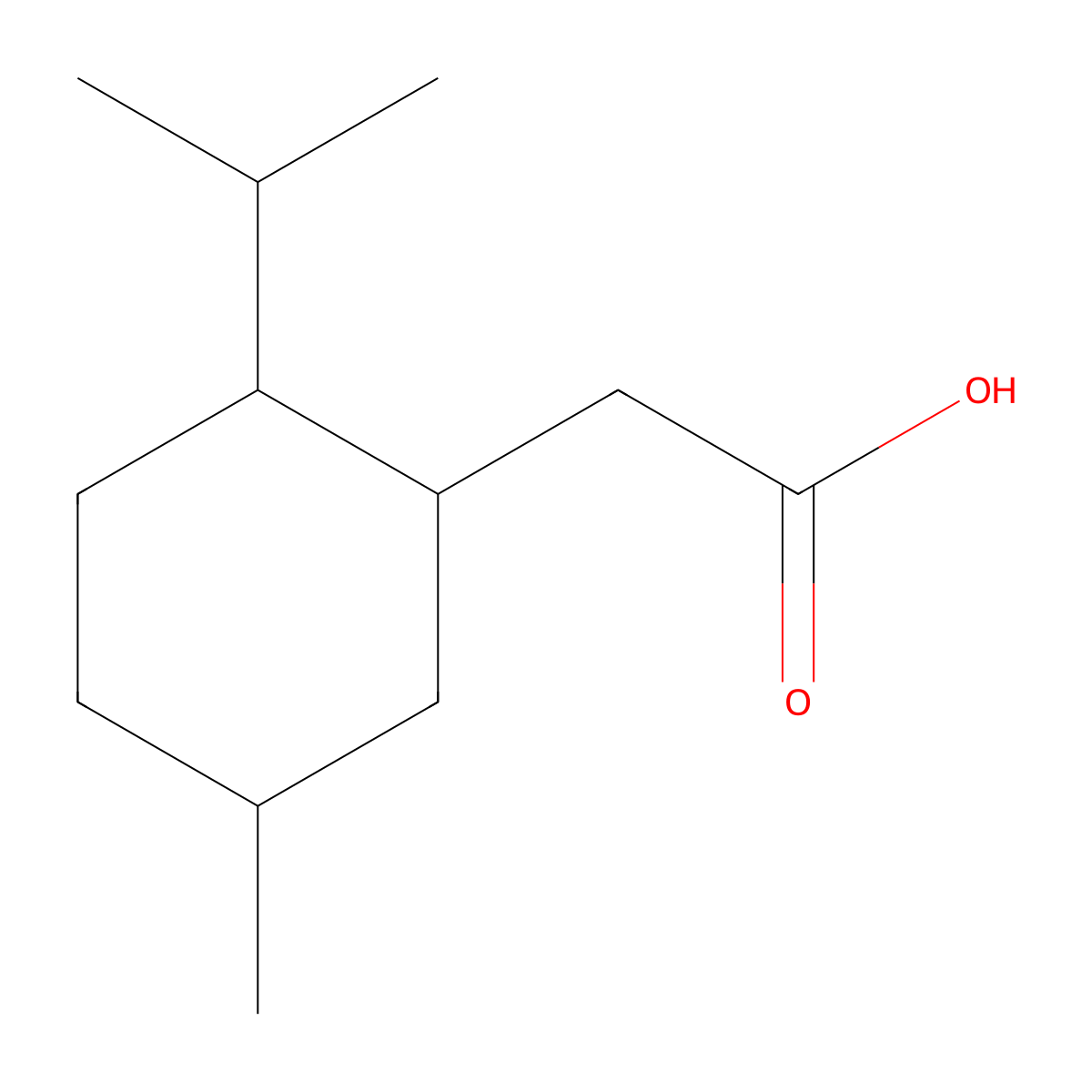 2-[5-methyl-2-(propan-2-yl)cyclohexyl]acetic acid, Mixture of diastereomers molecular structure, CAS 861549-15-7