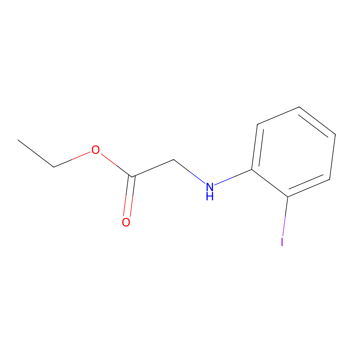 Ethyl 2-[(2-iodophenyl)amino]acetate molecular structure, CAS 861551-99-7