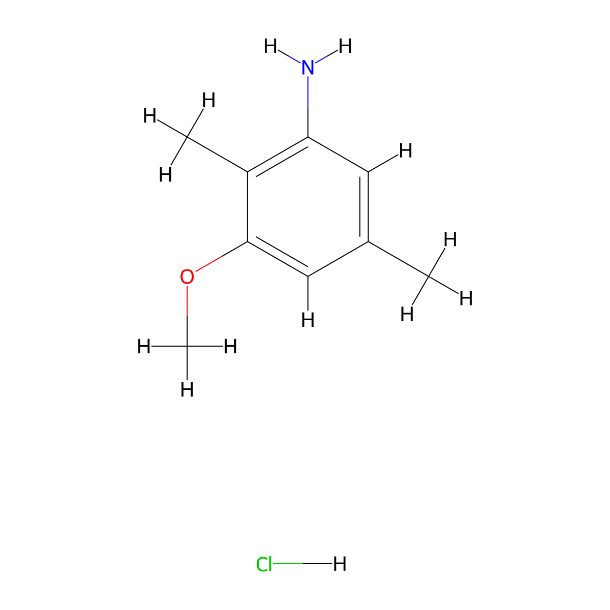 3-Methoxy-2,5-dimethylaniline hydrochloride molecular structure, CAS 861555-59-1
