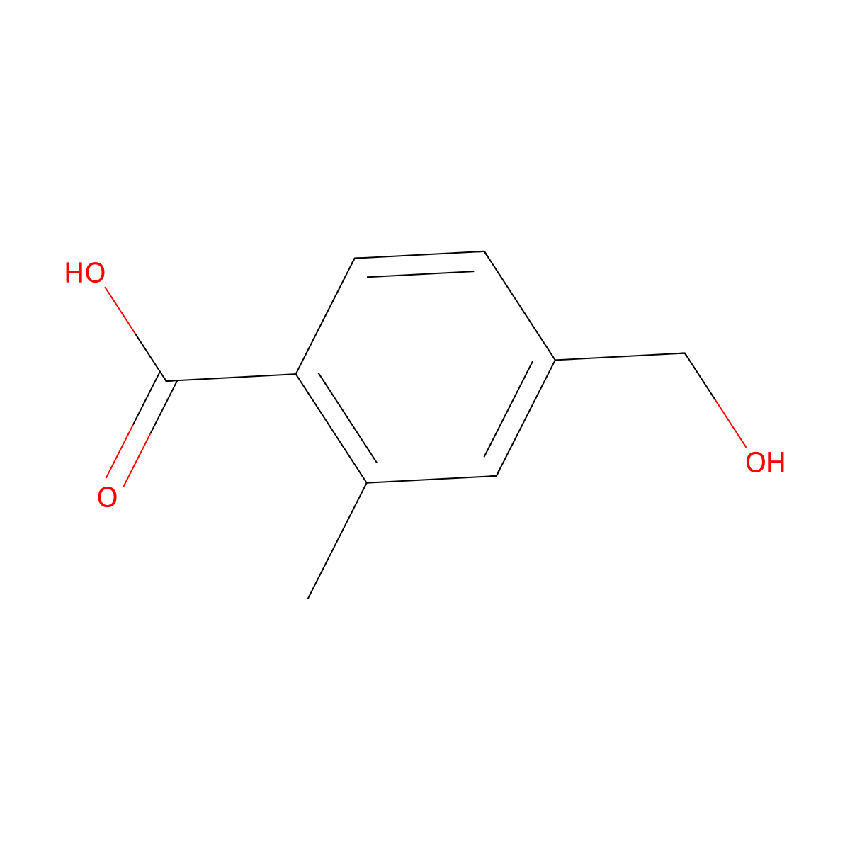 4-(Hydroxymethyl)-2-methylbenzoic acid molecular structure, CAS 861555-67-1