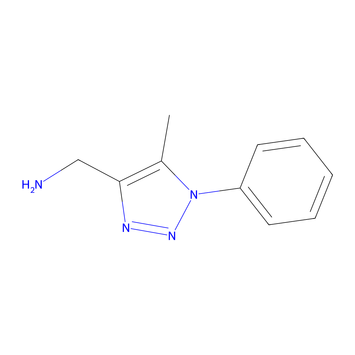 (5-methyl-1-phenyl-1H-1,2,3-triazol-4-yl)methanamine molecular structure, CAS 861558-88-5