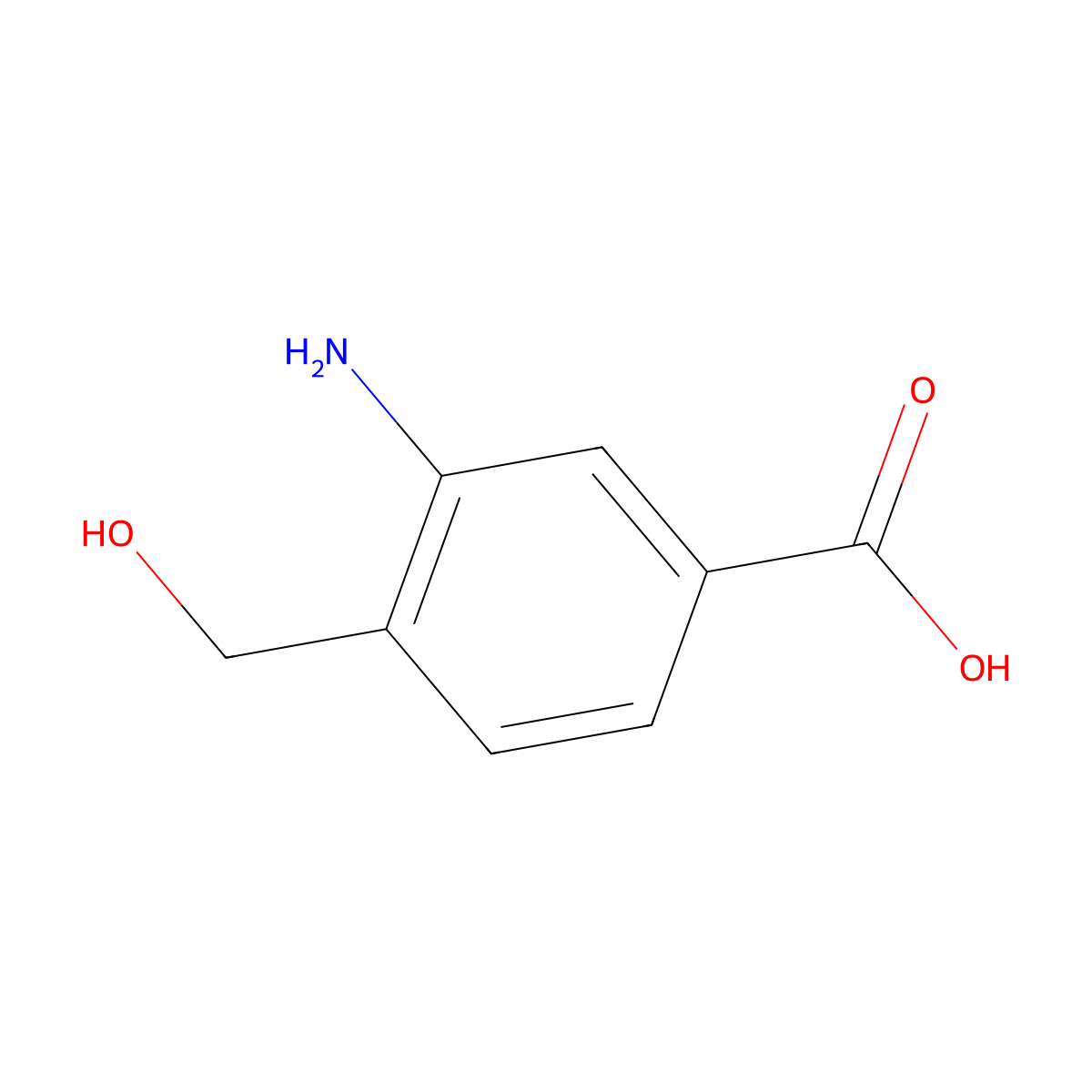 3-Amino-4-(hydroxymethyl)benzoic acid molecular structure, CAS 861559-77-5