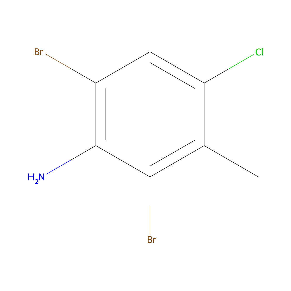 2,6-Dibromo-4-chloro-3-methylaniline molecular structure, CAS 861559-78-6
