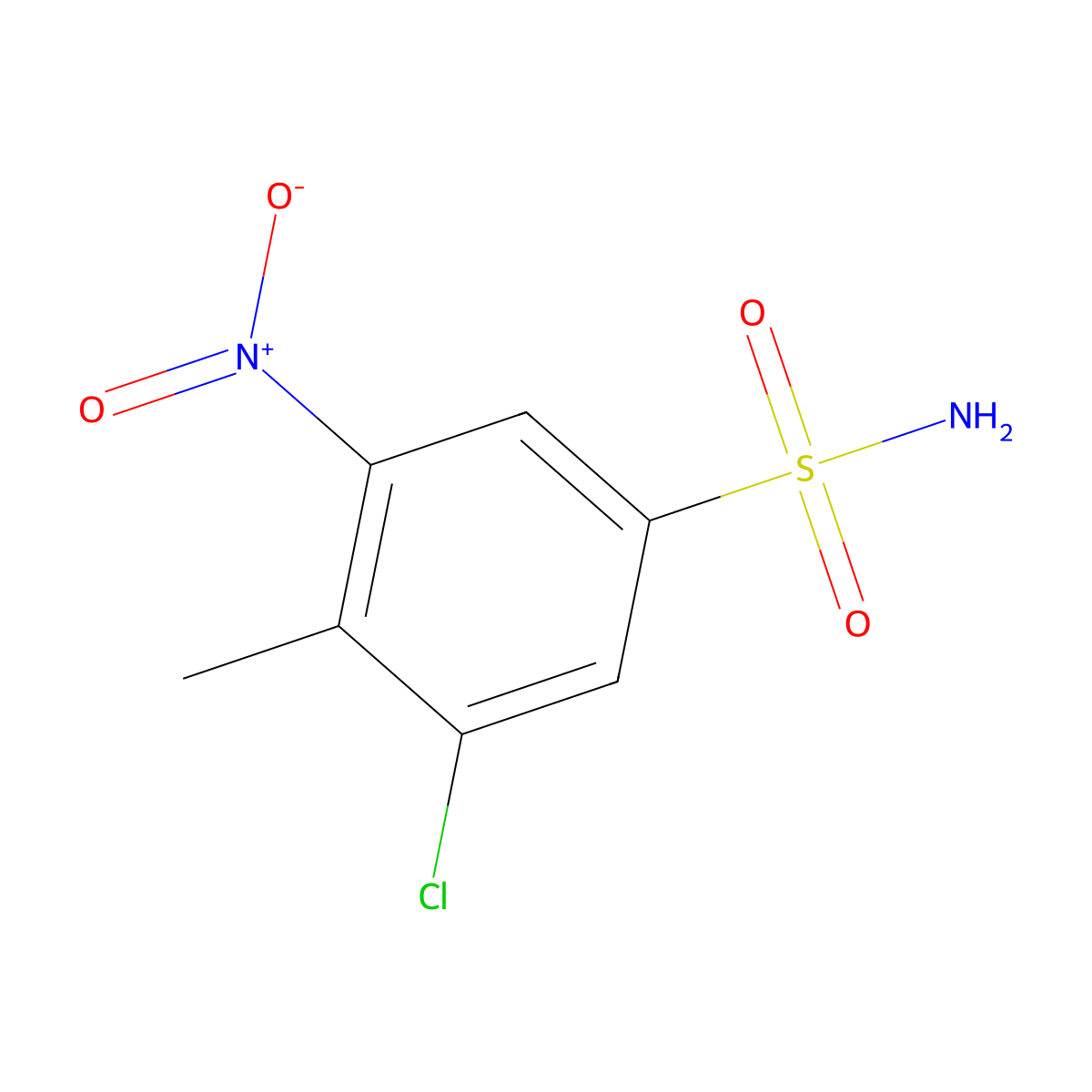 3-Chloro-4-methyl-5-nitrobenzene-1-sulfonamide molecular structure, CAS 861560-71-6