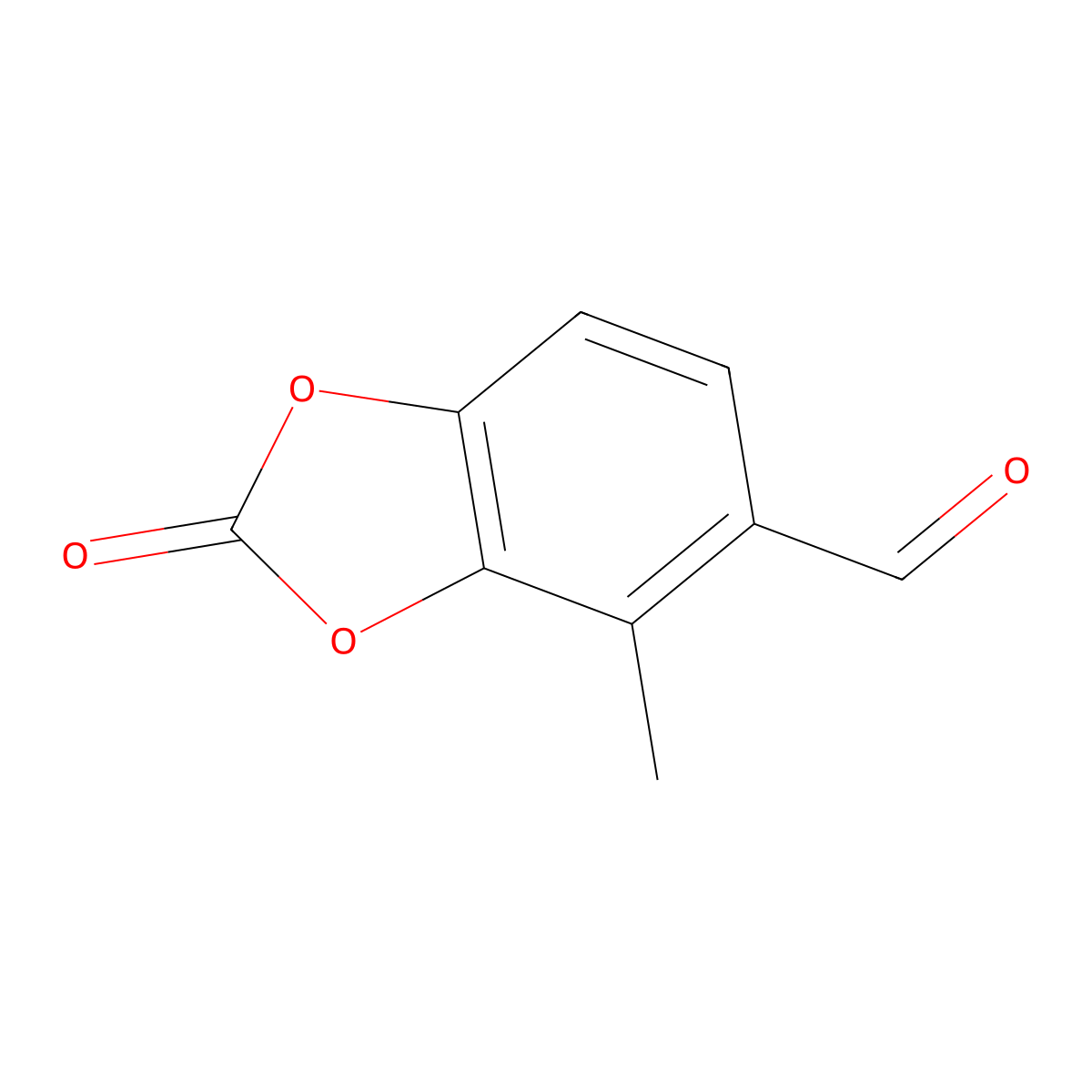 4-Methyl-2-oxobenzo[d][1,3]dioxole-5-carbaldehyde molecular structure, CAS 861560-76-1