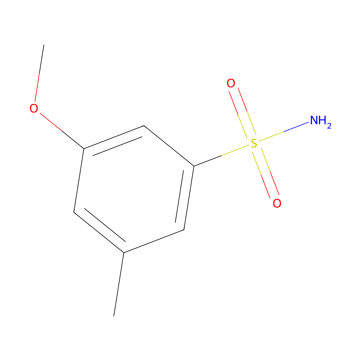 3-Methoxy-5-methylbenzene-1-sulfonamide molecular structure, CAS 861560-85-2