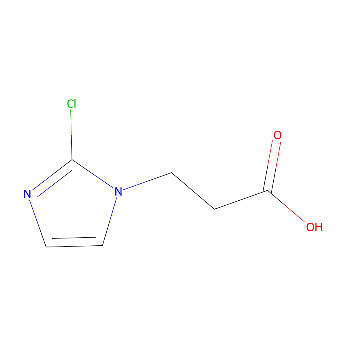 3-(2-Chloro-1H-imidazol-1-yl)propanoic acid molecular structure, CAS 861566-39-4