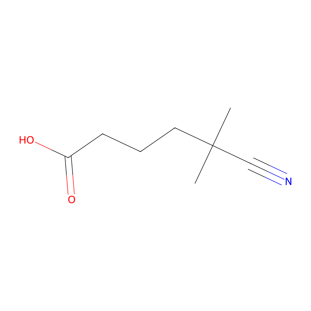5-Cyano-5,5-dimethylpentanoic acid molecular structure, CAS 861579-74-0