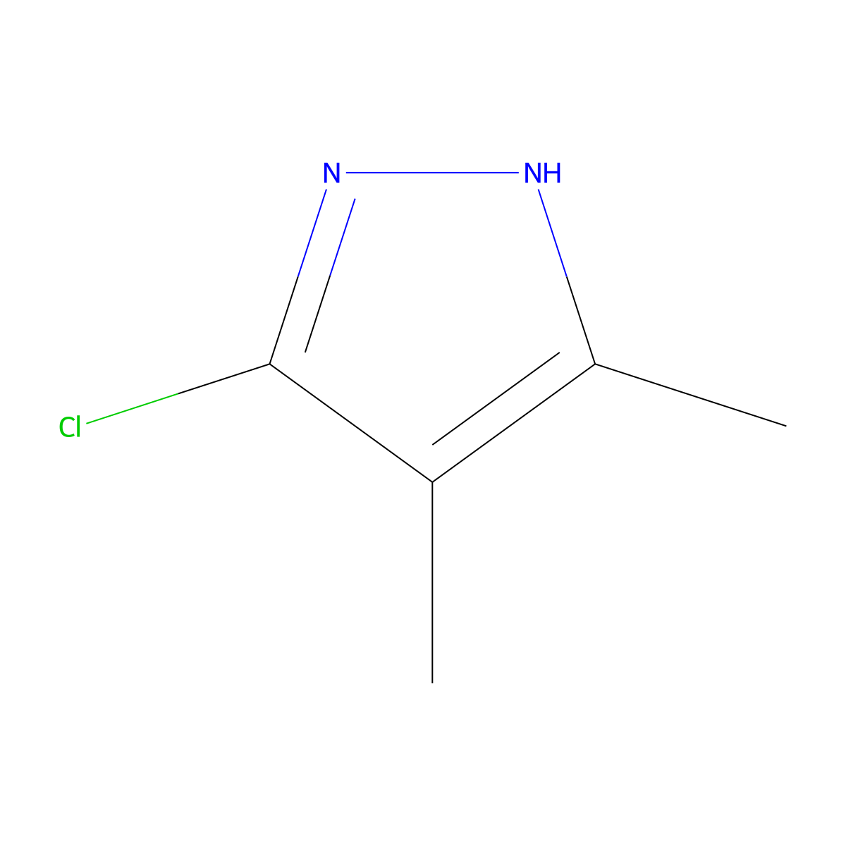 5-chloro-3,4-dimethyl-1H-pyrazole molecular structure, CAS 861585-57-1