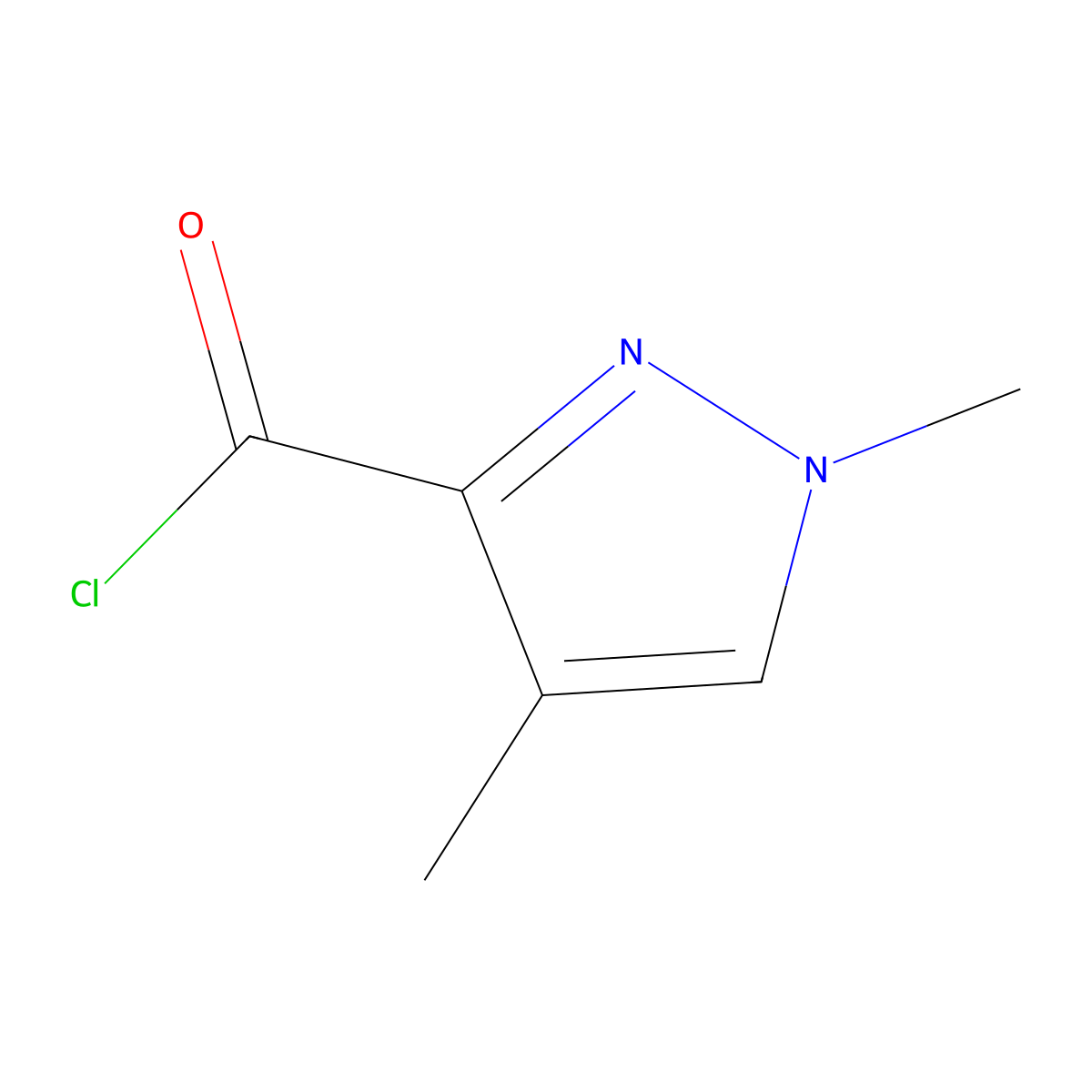 1,4-Dimethyl-1H-pyrazole-3-carbonyl chloride molecular structure, CAS 861585-80-0
