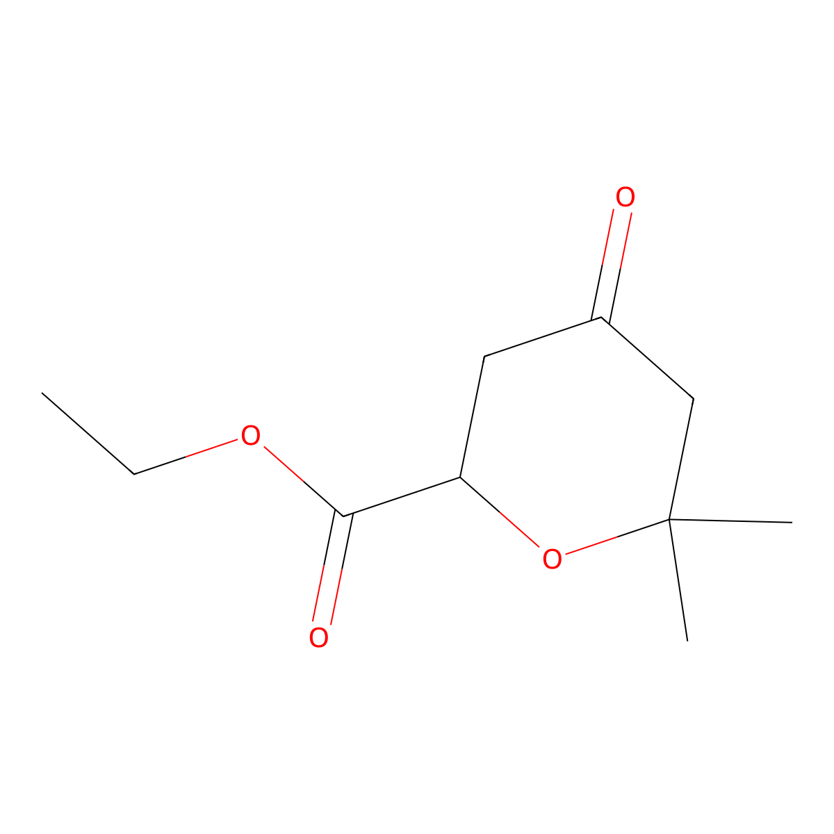 Ethyl 6,6-dimethyl-4-oxooxane-2-carboxylate molecular structure, CAS 861586-07-4