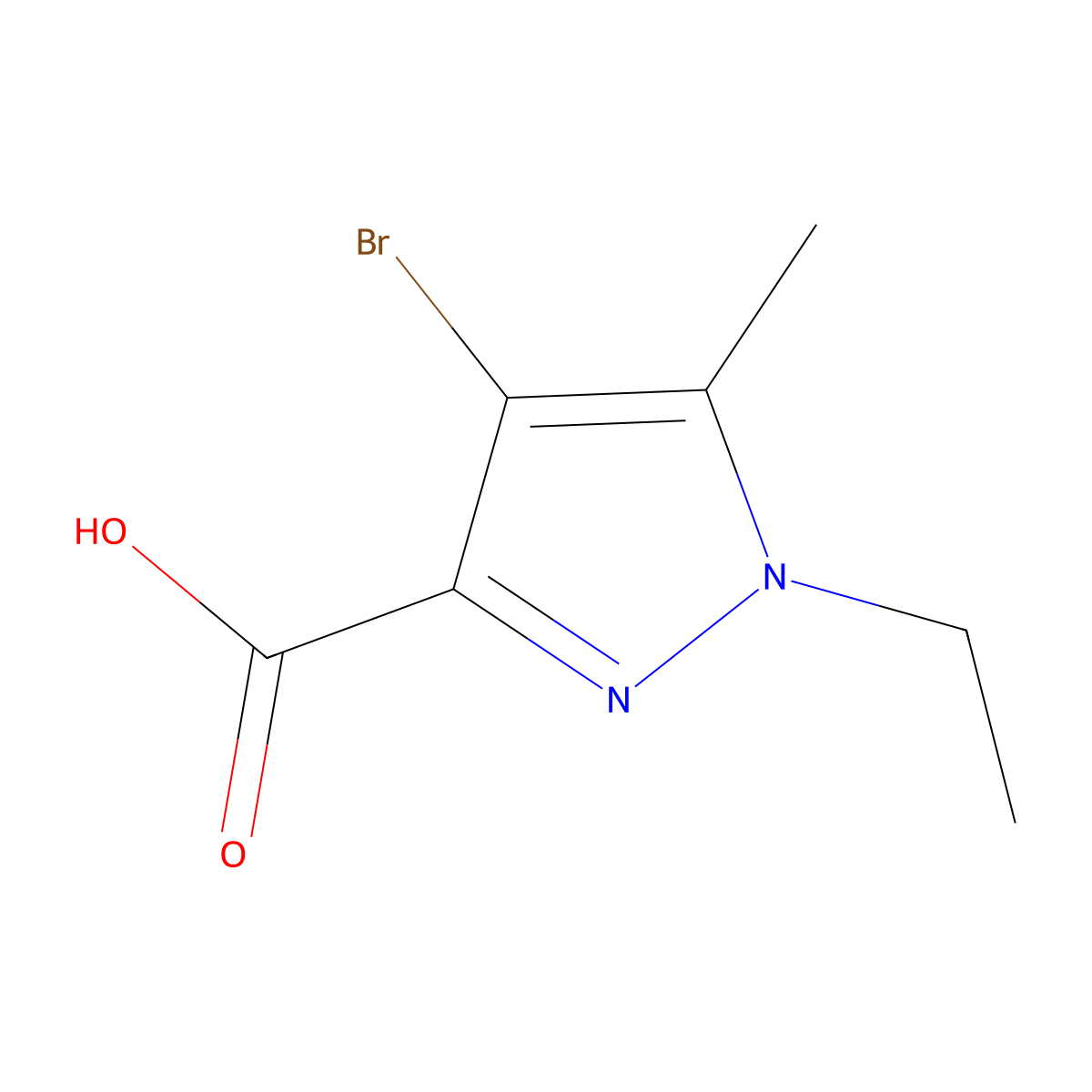 4-Bromo-1-ethyl-5-methyl-1H-pyrazole-3-carboxylic acid molecular structure, CAS 861586-10-9