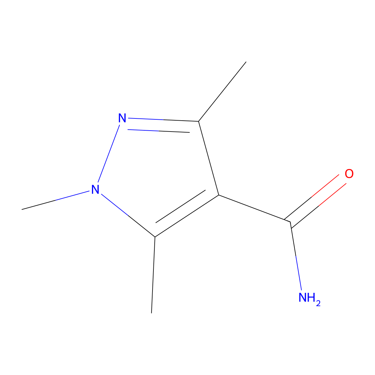 1,3,5-Trimethyl-1H-pyrazole-4-carboxamide molecular structure, CAS 861586-14-3