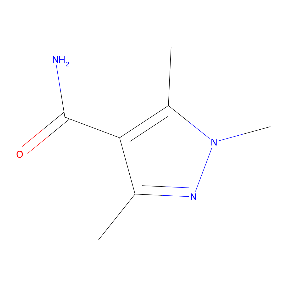 1,3,5-Trimethyl-1H-pyrazole-4-carboxamide molecular structure, CAS 861586-14-3