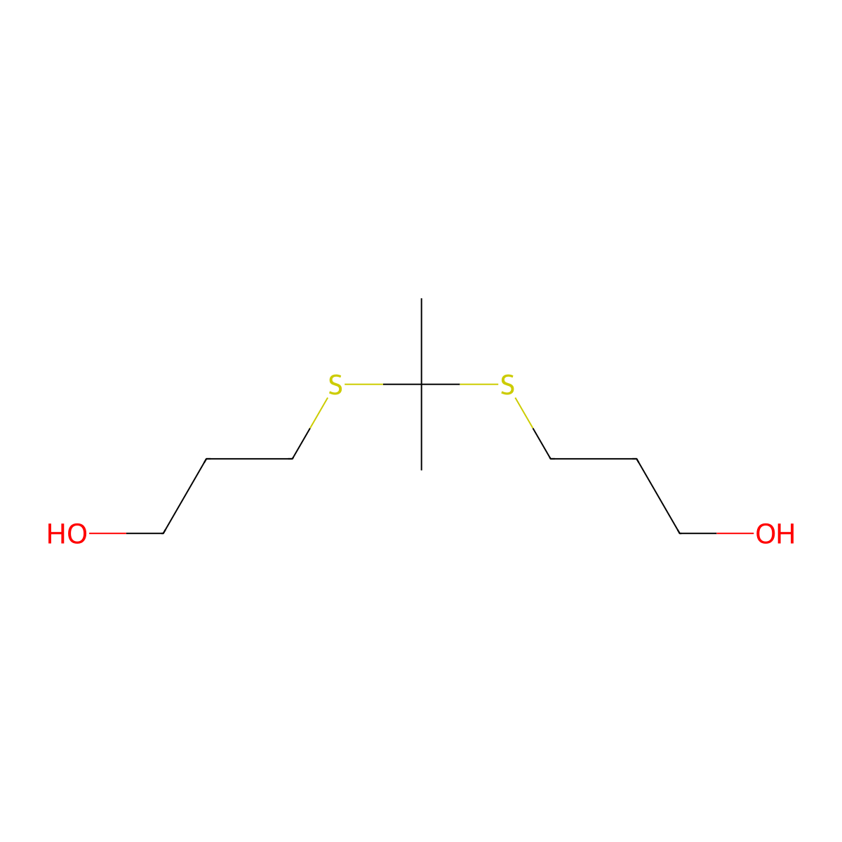 3-[2-(3-Hydroxypropylsulfanyl)propan-2-ylsulfanyl]propan-1-ol molecular structure, CAS 861587-94-2