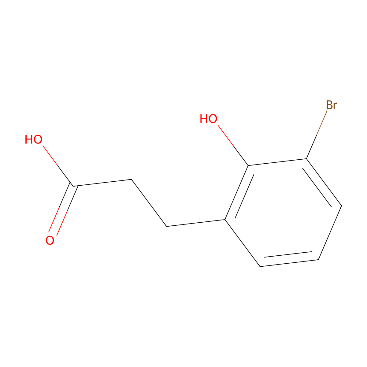 3-(3-Bromo-2-hydroxyphenyl)propanoic acid molecular structure, CAS 861589-97-1