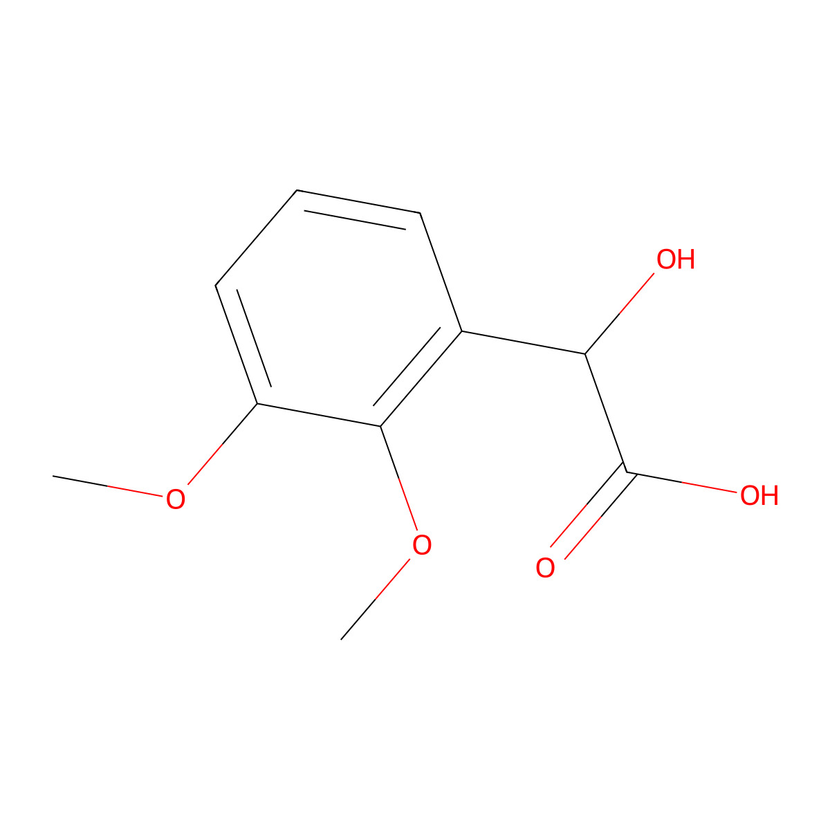 2-(2,3-Dimethoxyphenyl)-2-hydroxyacetic acid molecular structure, CAS 861590-12-7