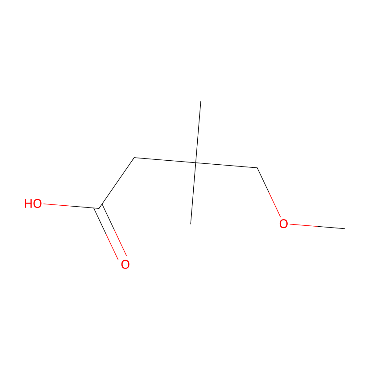 4-Methoxy-3,3-dimethylbutanoic acid molecular structure, CAS 861592-92-9